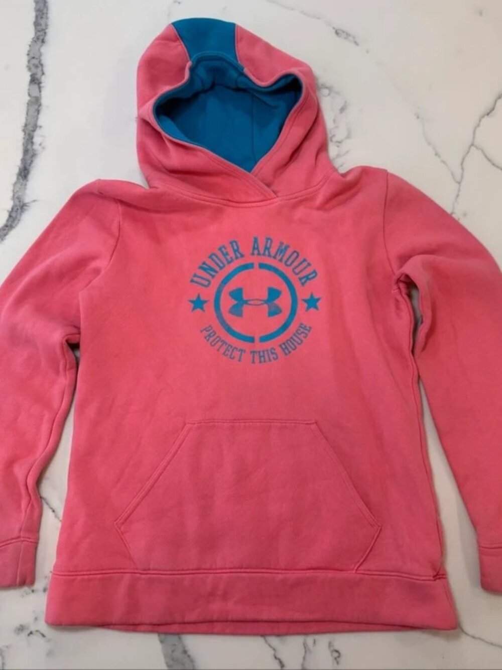 Under Armour Pink Hoodie Protect This House Youth Large Girls
